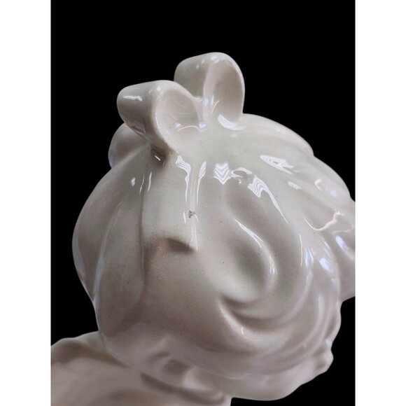 Vintage White Ceramic Kissing Angel Figurines With Wings - Picture 5 of 11